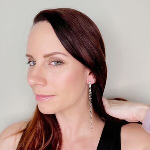 Silver Rhinestone Long Dangle Drop Tassel Rope Earrings